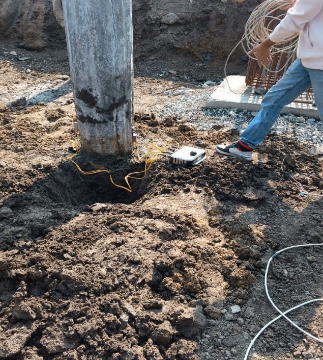 Student performing the test