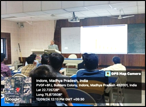 Mr. Devendra Sharma the speaker delivering lecture