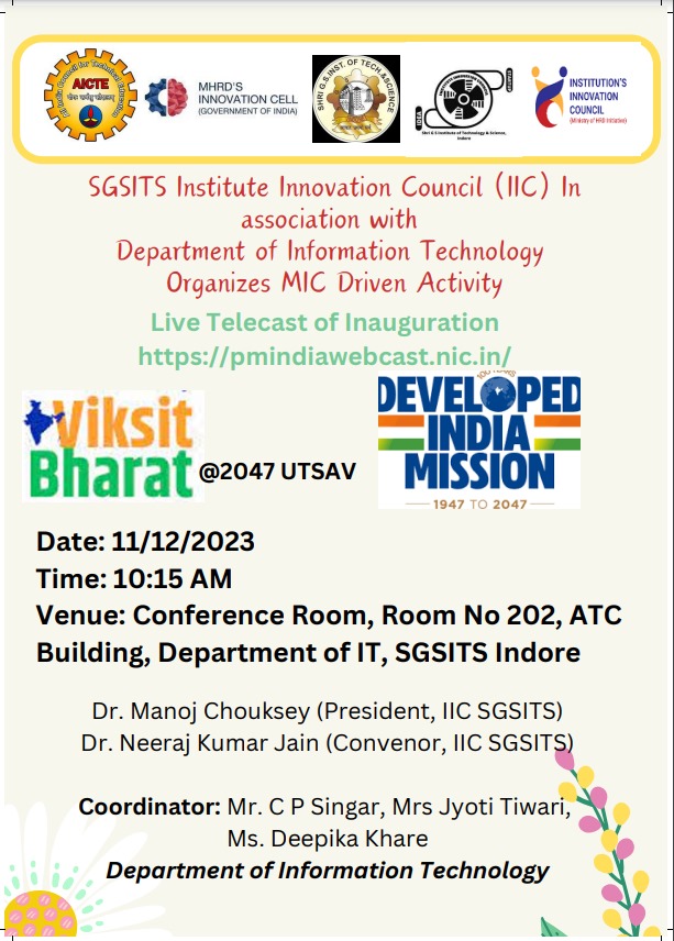Shri G. S. Institute of Technology and Science, Indore - MIC Driven ...